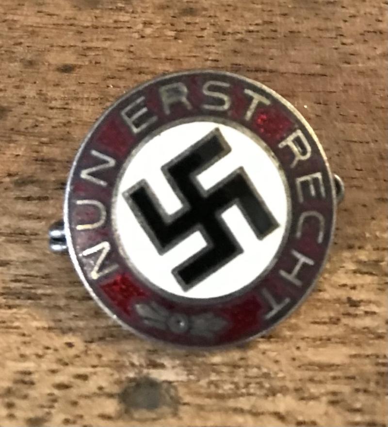 Chase Militaria Post War Made Nun Erst Recht Polictical Badge