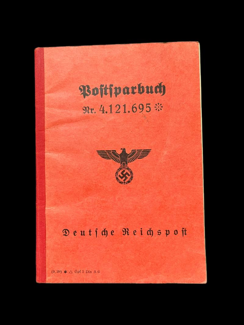WW2 GERMAN POSTAL SAVINGS BOOK