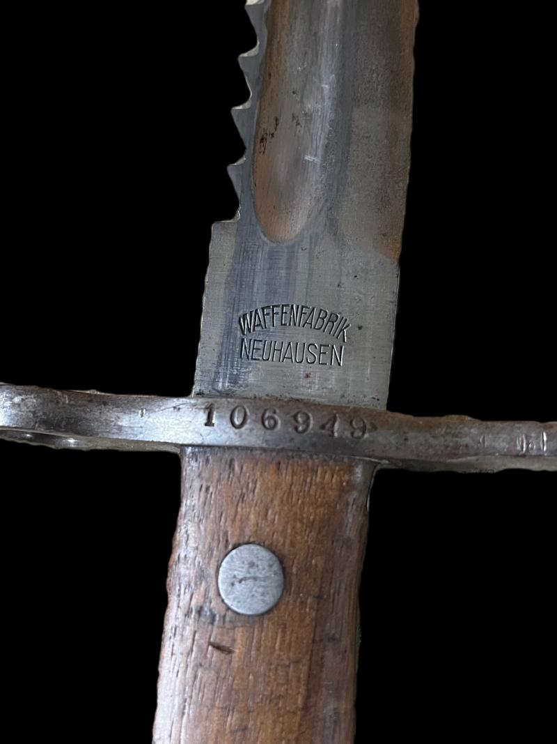 SWISS M-1889/1914 SAW BACK BAYONET