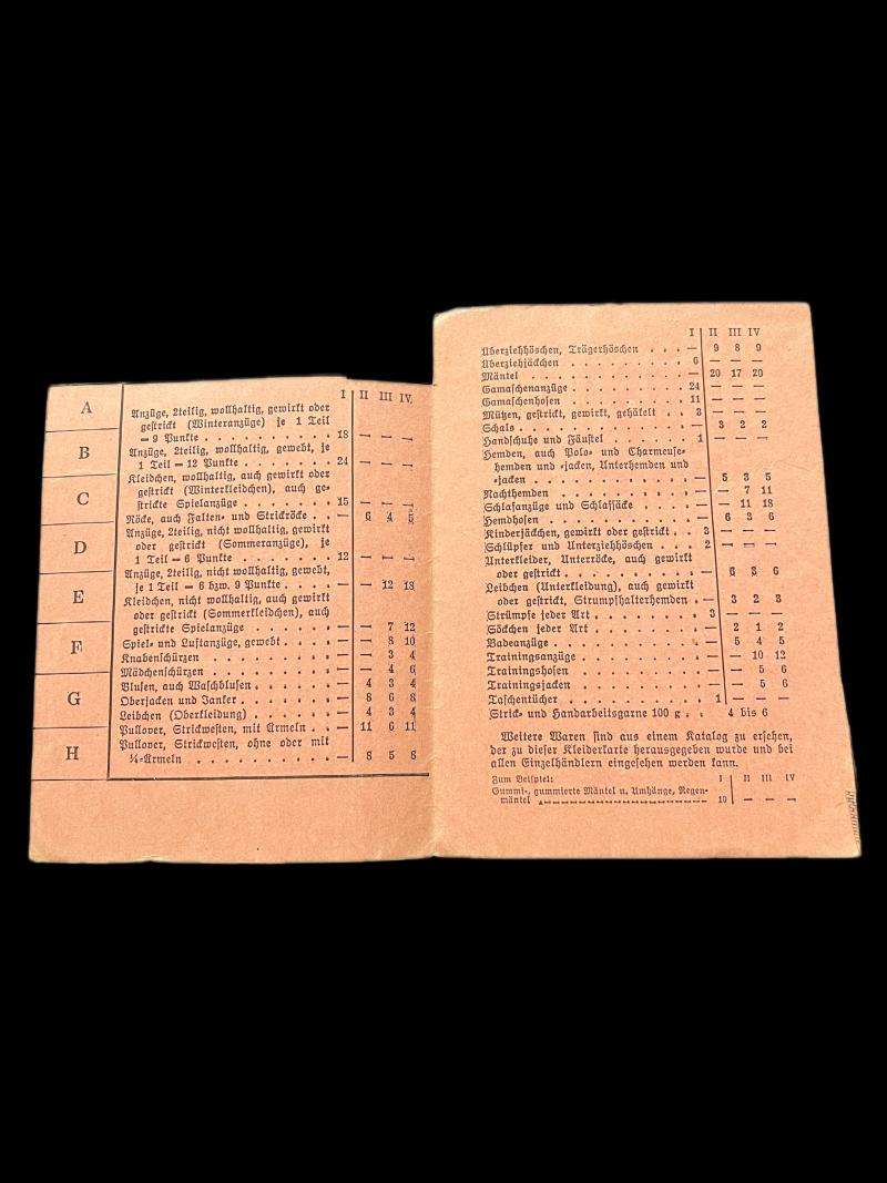 Chase Militaria | WW2 GERMAN CLOTHING CARD