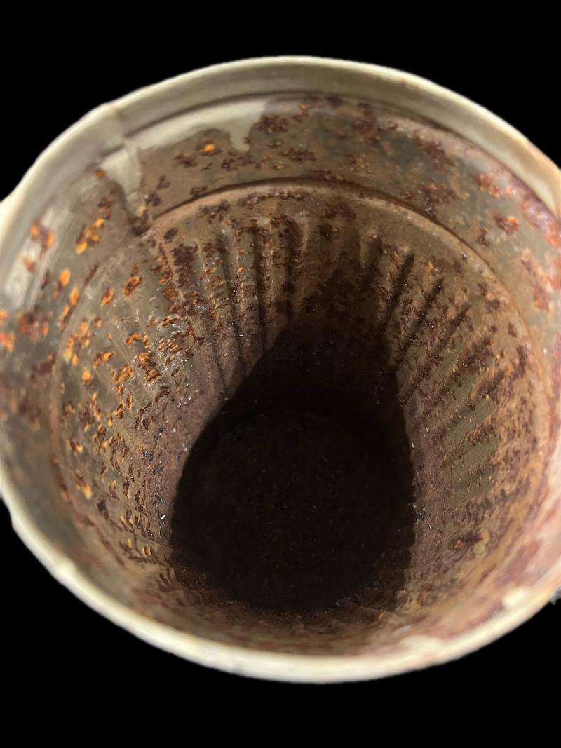 WW2 GERMAN SNOW CAMO GAS MASK TIN