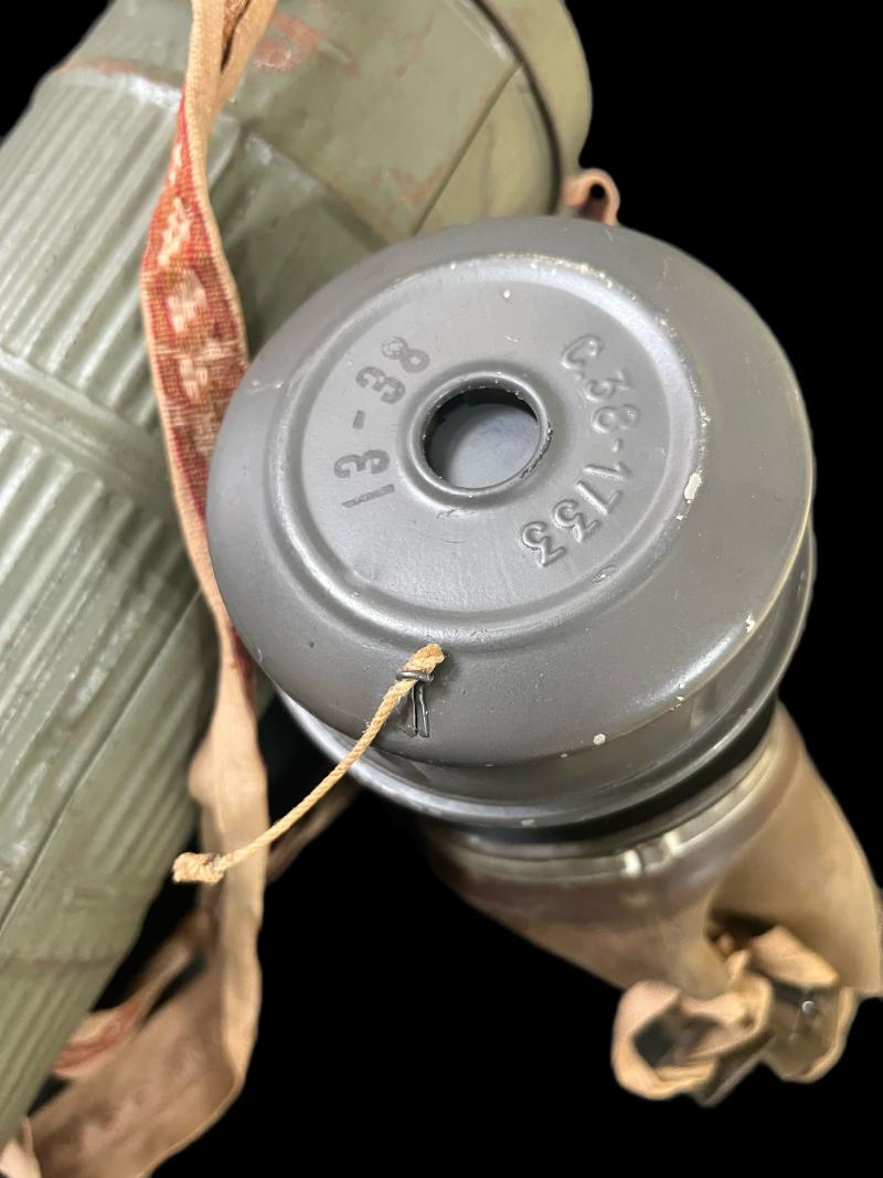 WW2 FRENCH GAS MASK WITH FILTER AND TIN