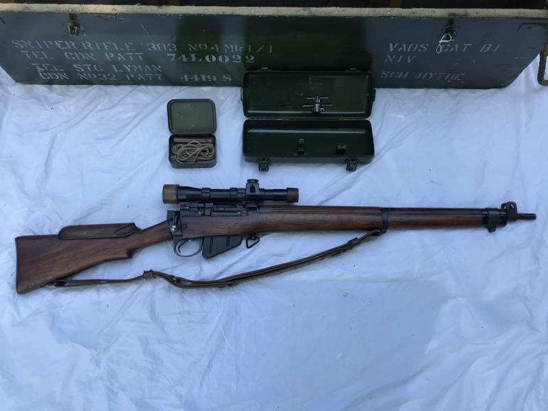 ORIGINAL WW2 LEE ENFIELD NO.4 T SNIPER RIFLE IN CHEST (PRE EU/UK DEACTIVATION)
