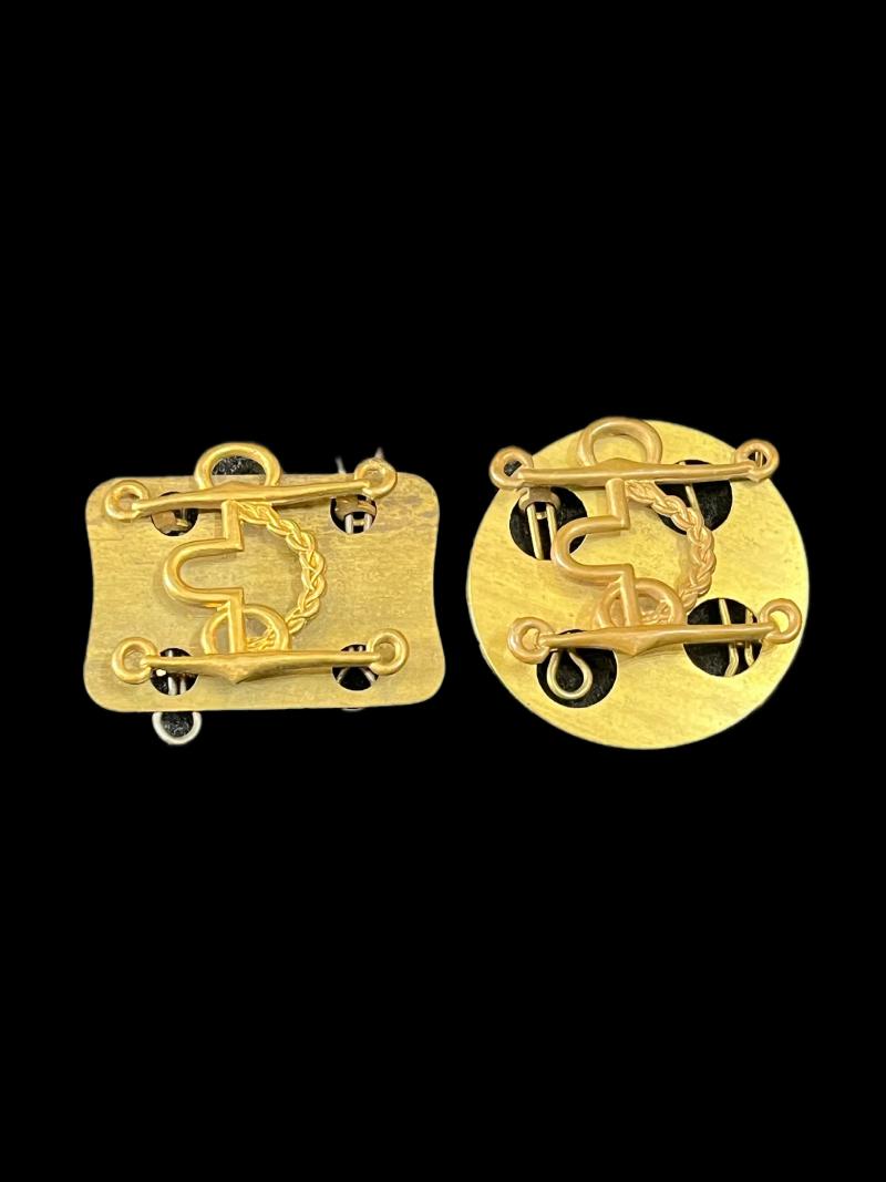 2 X SADDLER & HARNESS COLLAR MAKERS PROFICIENCY ARM TRADE BADGES