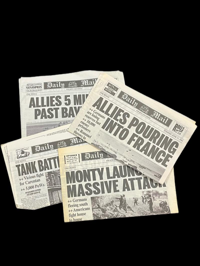 4 X REPRODUCTION WW2 NEWSPAPERS