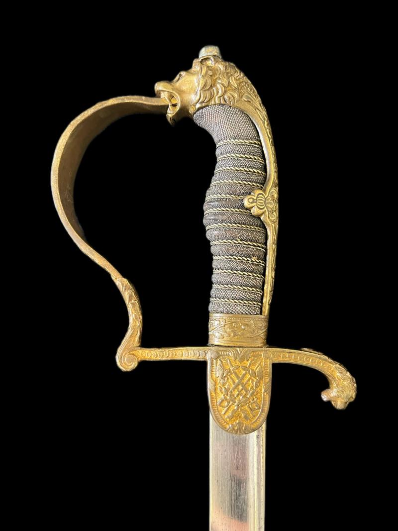 PRE WW1/WW1 GERMAN LION HEAD OFFICER'S SWORD (EISENHAUER)