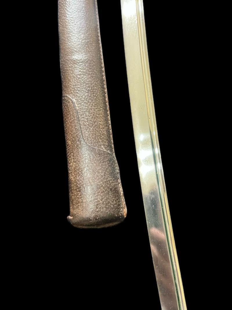 WW2 JAPANESE OFFICER'S SIGNED HILT KATANA SWORD & SCABBARD & LETTER OF RETENTION