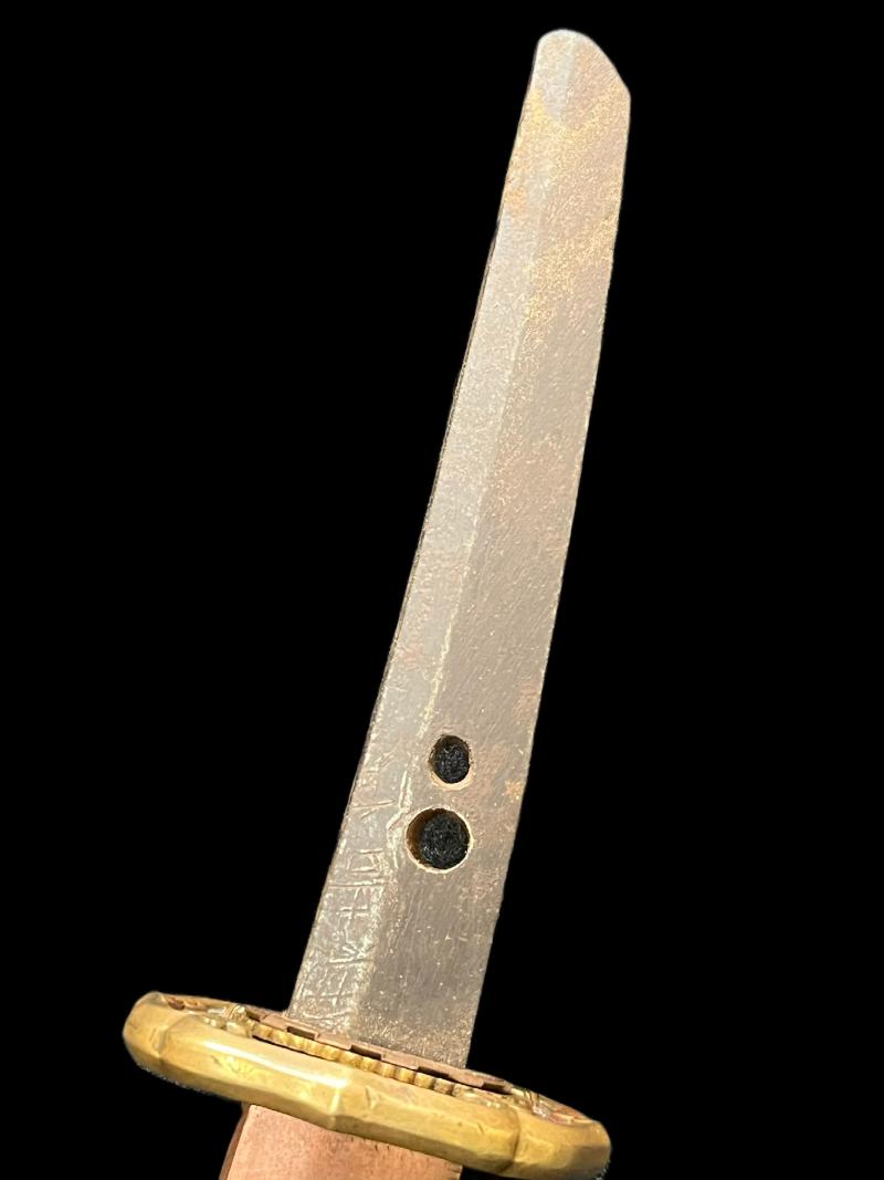 WW2 JAPANESE OFFICER'S SIGNED HILT KATANA SWORD & SCABBARD & LETTER OF RETENTION