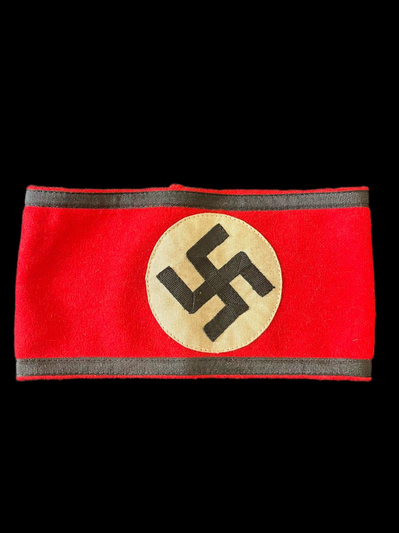 EARLY WW2 GERMAN SS WOOL ARMBAND WITH RZM LABEL