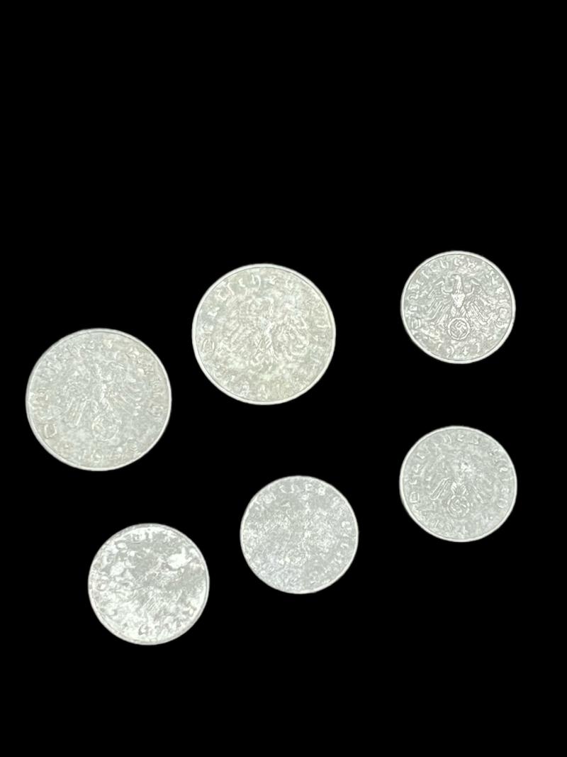 6 X WW2 GERMAN COINS