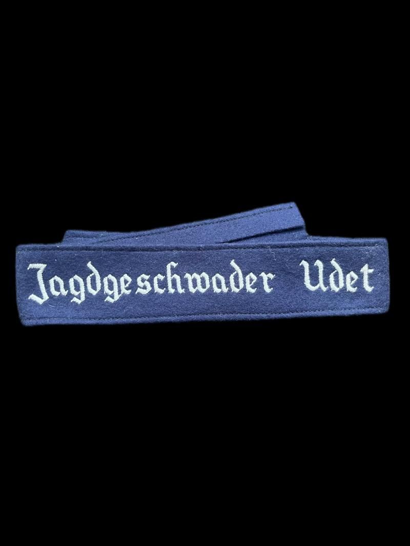 WW2 GERMAN LUFTWAFFE JAGDGESCHWADER UDET EM/NCO RANK CUFF TITLE