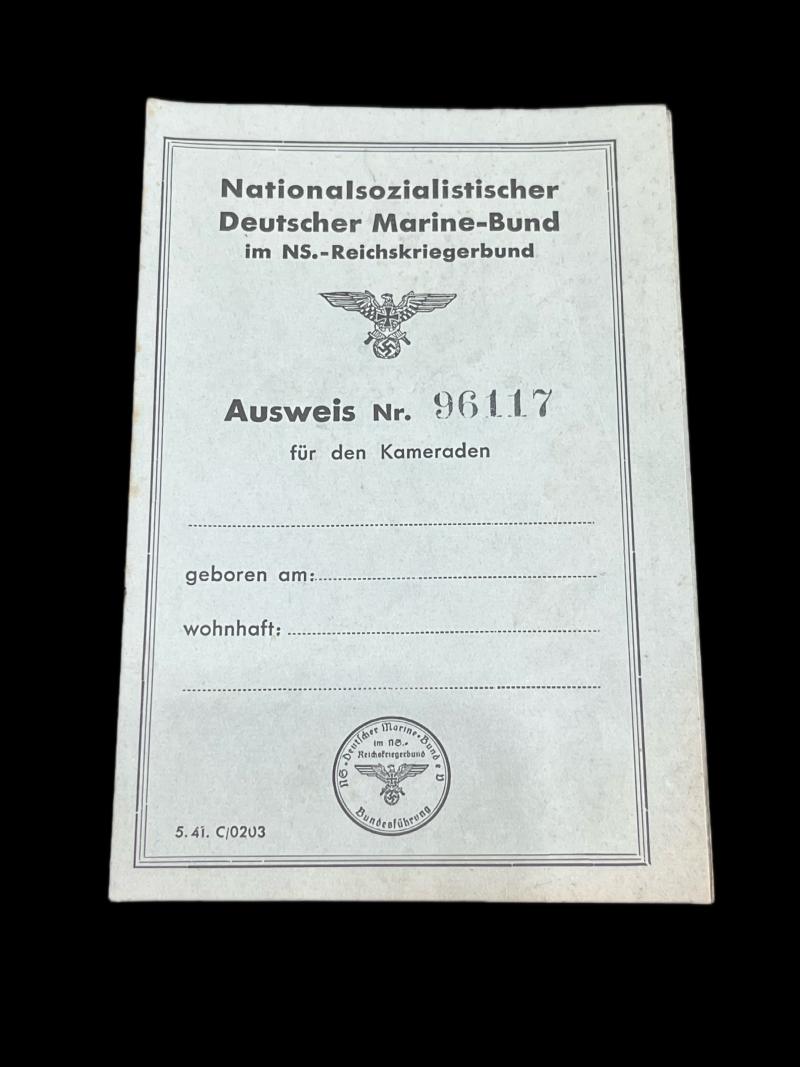 WW2 GERMAN NATIONAL SOCIALIST MARINE CONFEDERATION AUSWEIS