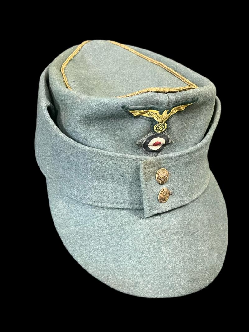 WW2 GERMAN KRIEGSMARINE OFFICER'S COASTAL ARTILLERY M43 FIELD CAP
