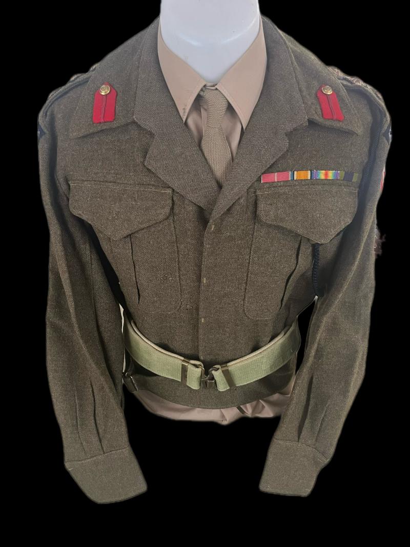 WW2 BRITISH COLONEL ROYAL CORP OF SIGNALS BATTLE DRESS (CANADIAN MADE) (NAMED)
