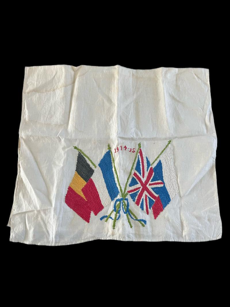 1914-1915 EMBROIDERED SOUVENIR FABRIC