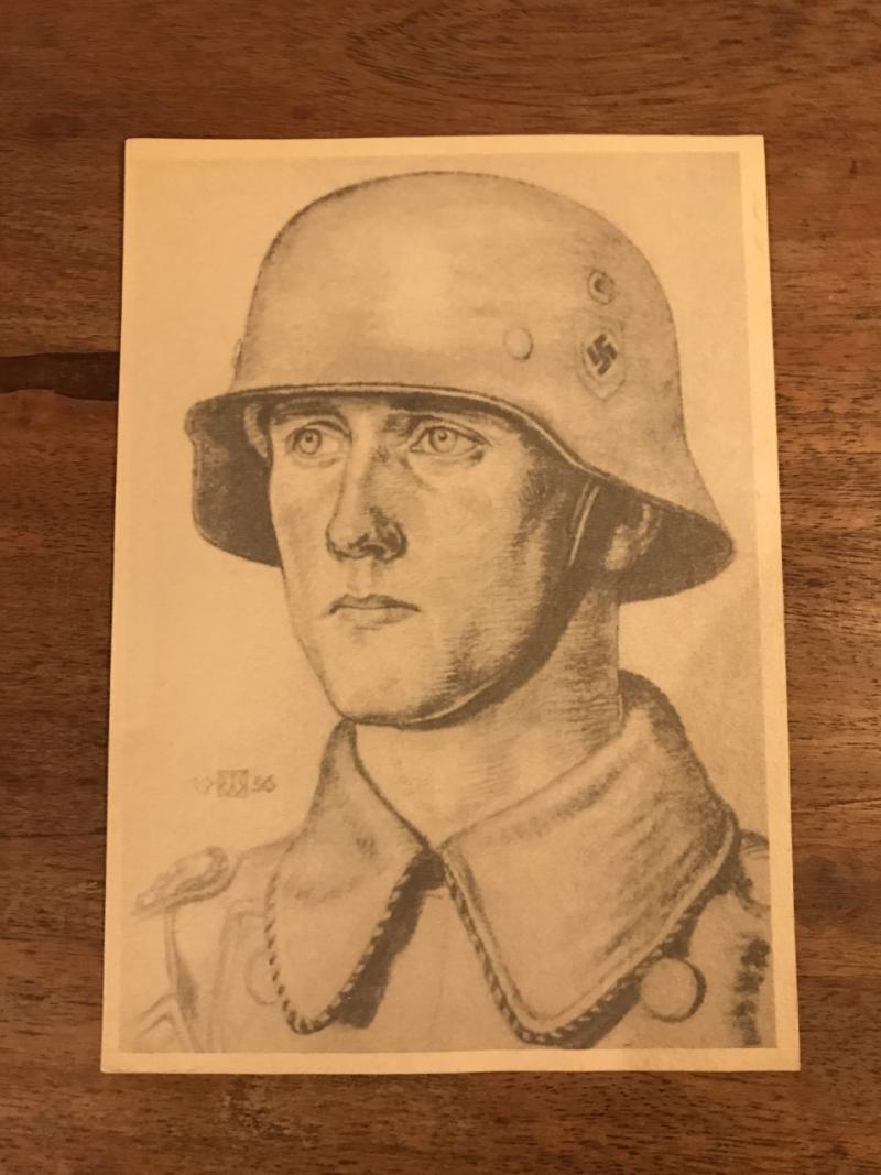 Chase Militaria WW2 GERMAN SS POSTCARD