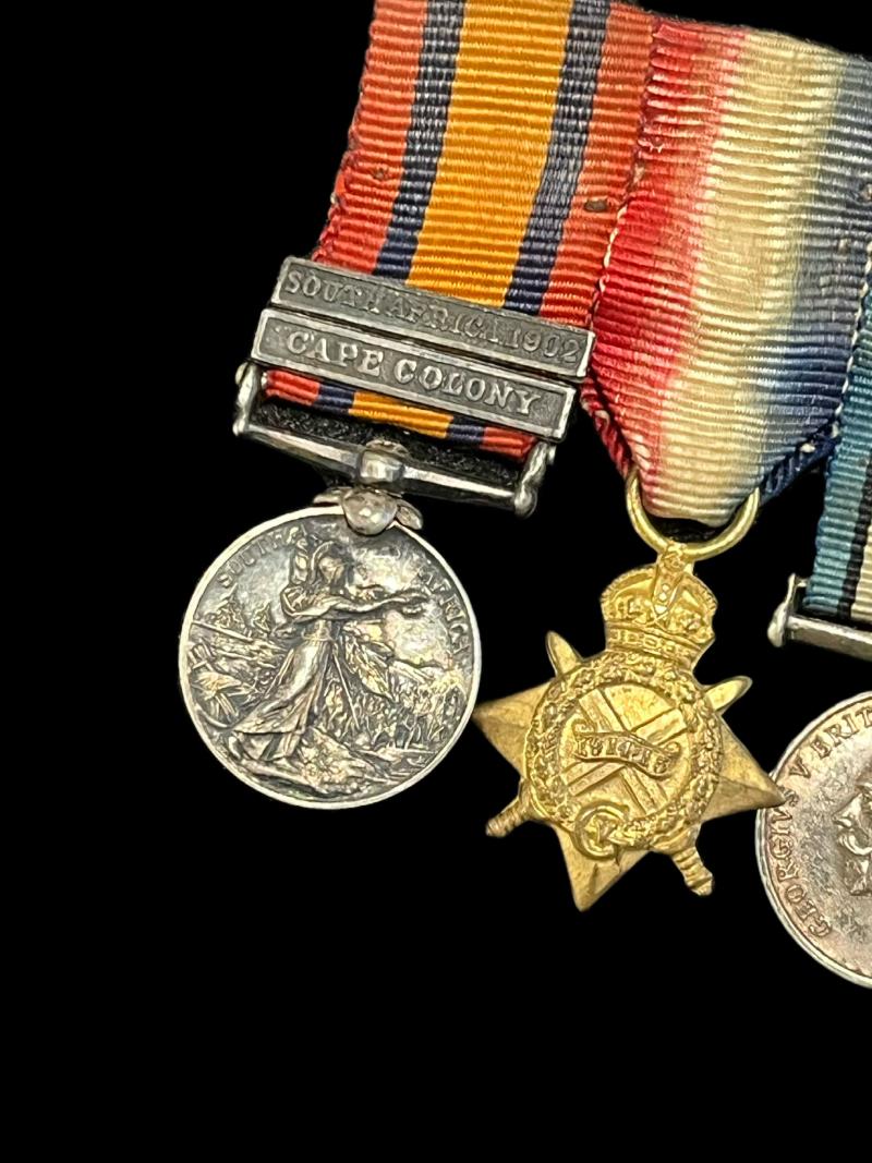 4 X WW1 MINIATURE MEDALS INCLUDING THE QSA