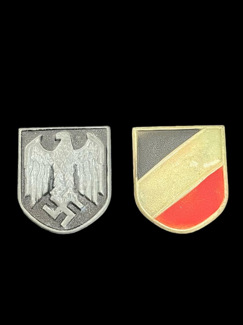WW2 GERMAN ARMY PITH HELMET SHIELDS