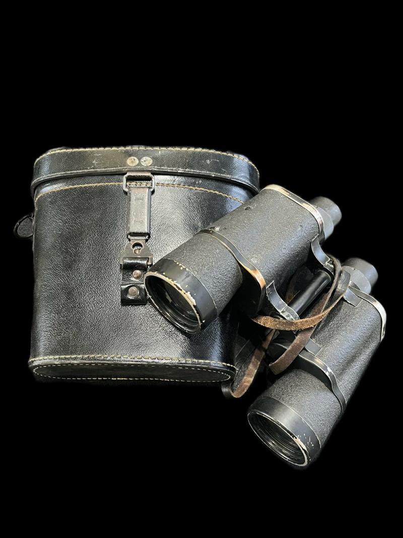 WW2 GERMAN DIENSTGLAS 7X50 BLC BINOCULARS IN CASE