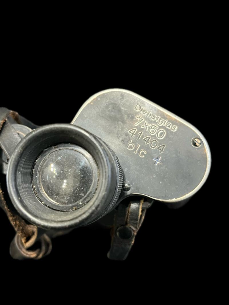 WW2 GERMAN DIENSTGLAS 7X50 BLC BINOCULARS IN CASE