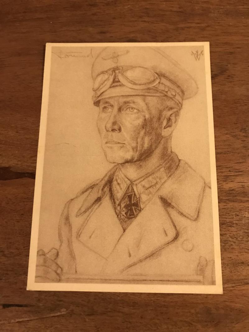 WW2 GERMAN ROMMEL POSTCARD