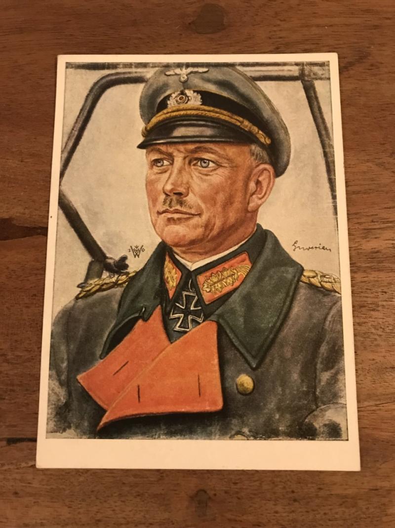 Chase Militaria WW2 GERMAN GENERALLOBERST GUDERIAN POSTCARD
