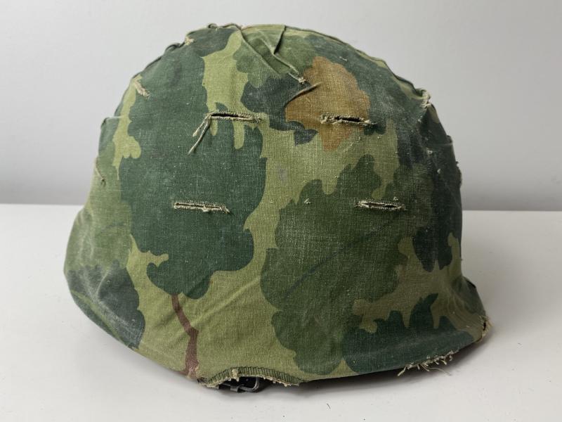 U.S. M1 HELMET & MITCHELL CAMOUFLAGE HELMET COVER