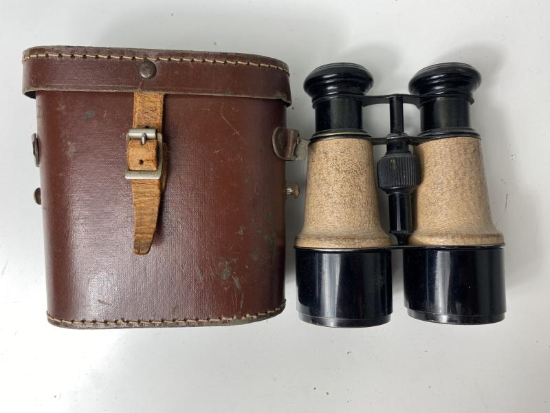 WW1 LUMIERE PARIS TYPE WAR OFFICE MODEL BINOCULARS IN CASE