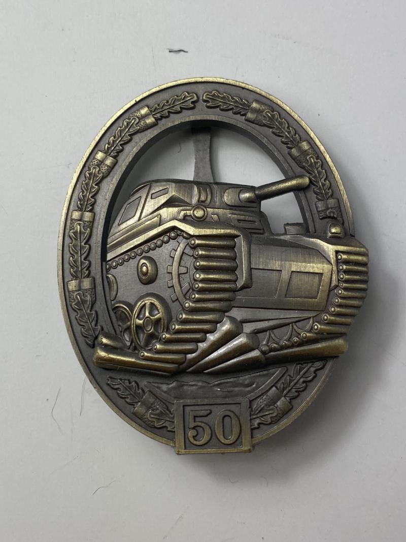 GERMAN PANZER ASSAULT TANK BADGE 1957