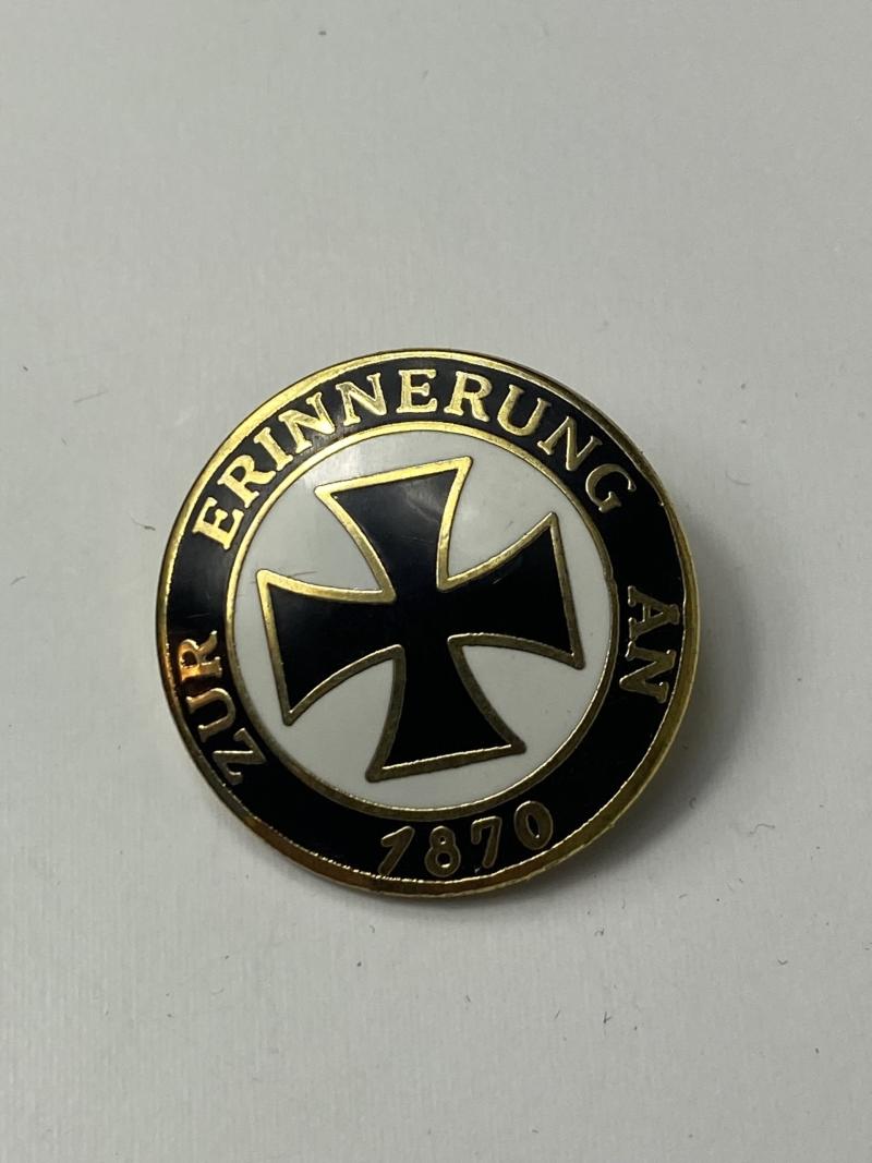 REPRODUCTION GERMAN 1870 ZUR ERINNERUNG AN BADGE