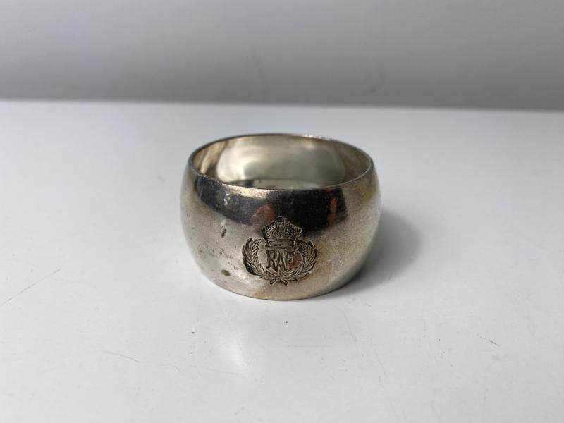 WW2 BRITISH RAF MESSROOM SILVER NAPKIN RING