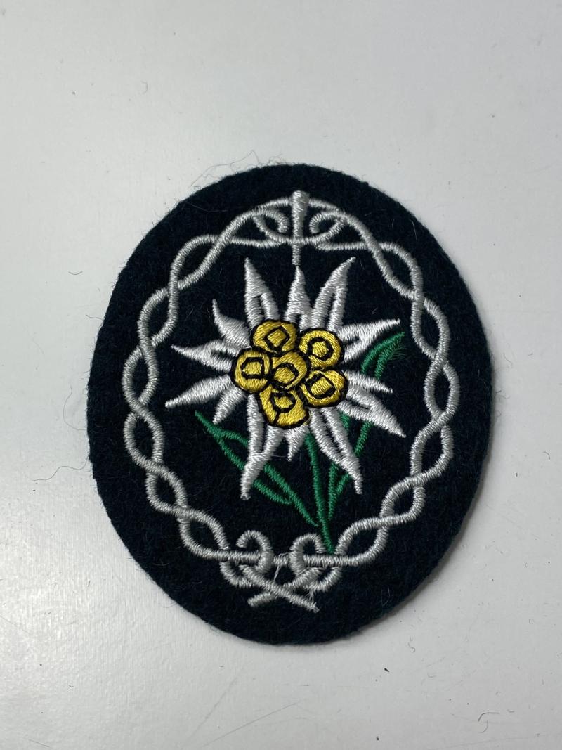 Chase Militaria | REPRODUCTION WW2 GERMAN EDELWEISS CLOTH BADGE