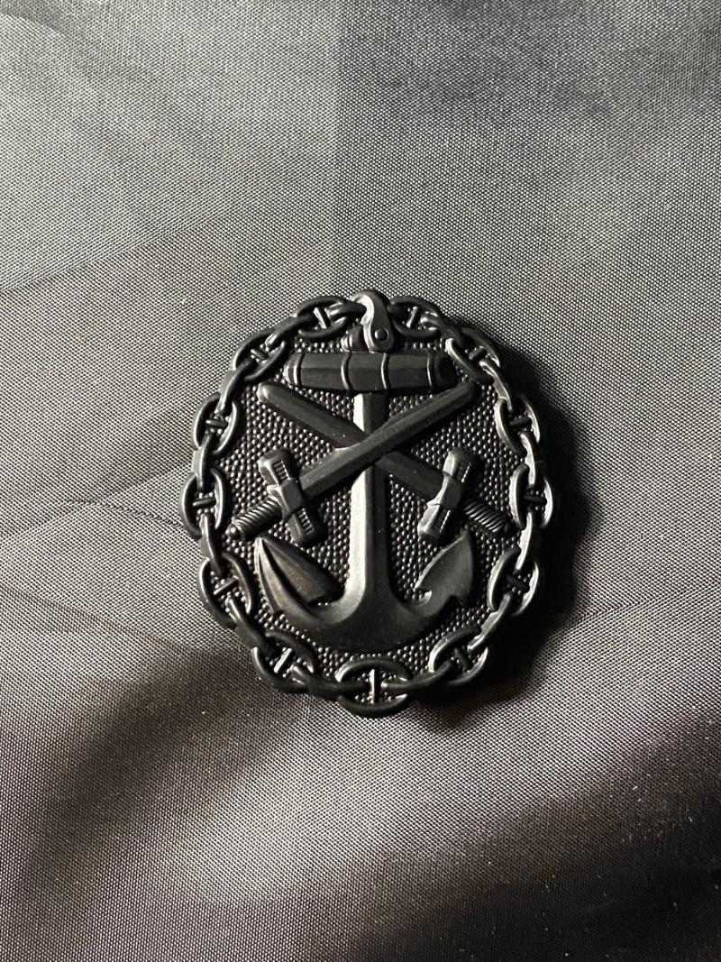 REPRODUCTION WW1 GERMAN NAVAL WOUND BADGE