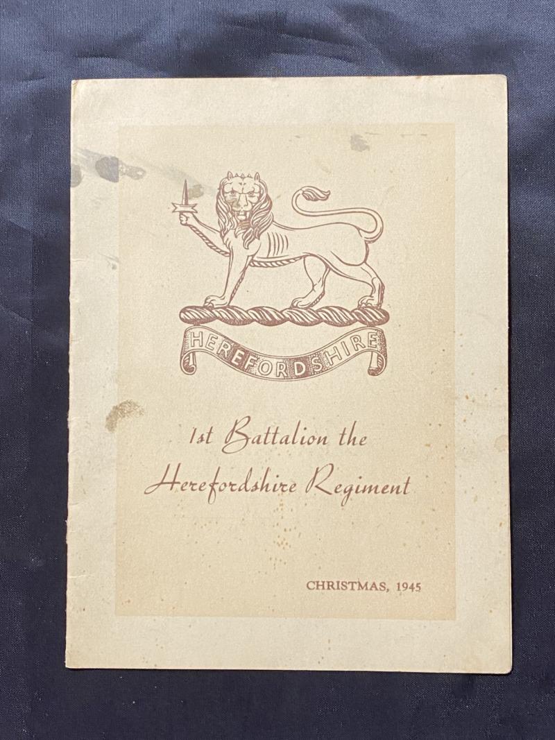 1ST BATTALION THE HEREFORDSHIRE REGIMENT CHRISTMAS CARD 1945