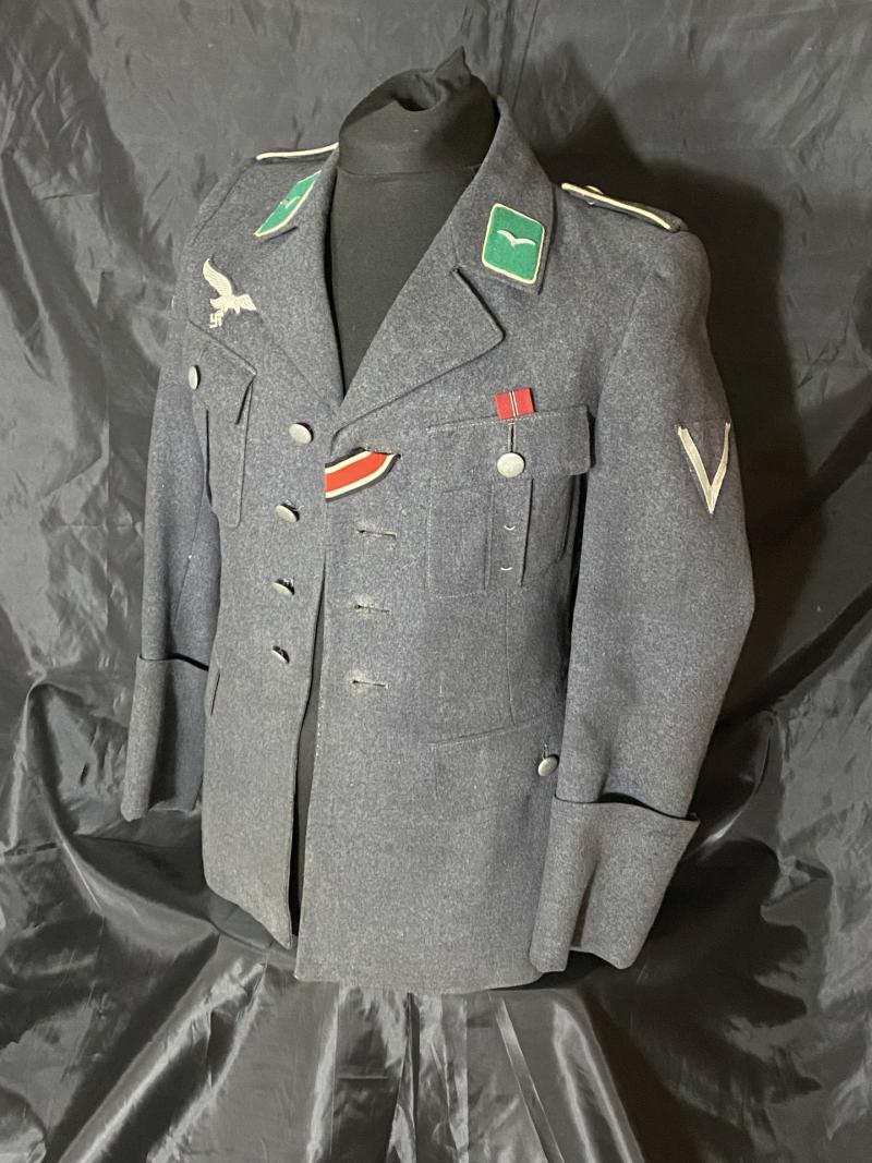 RARE WW2 LUFTWAFFE FIELD DIVISION (LUFTWAFFEN FELDDIVISION) 4 POCKET TUNIC WITH THE RANK GEFREITER