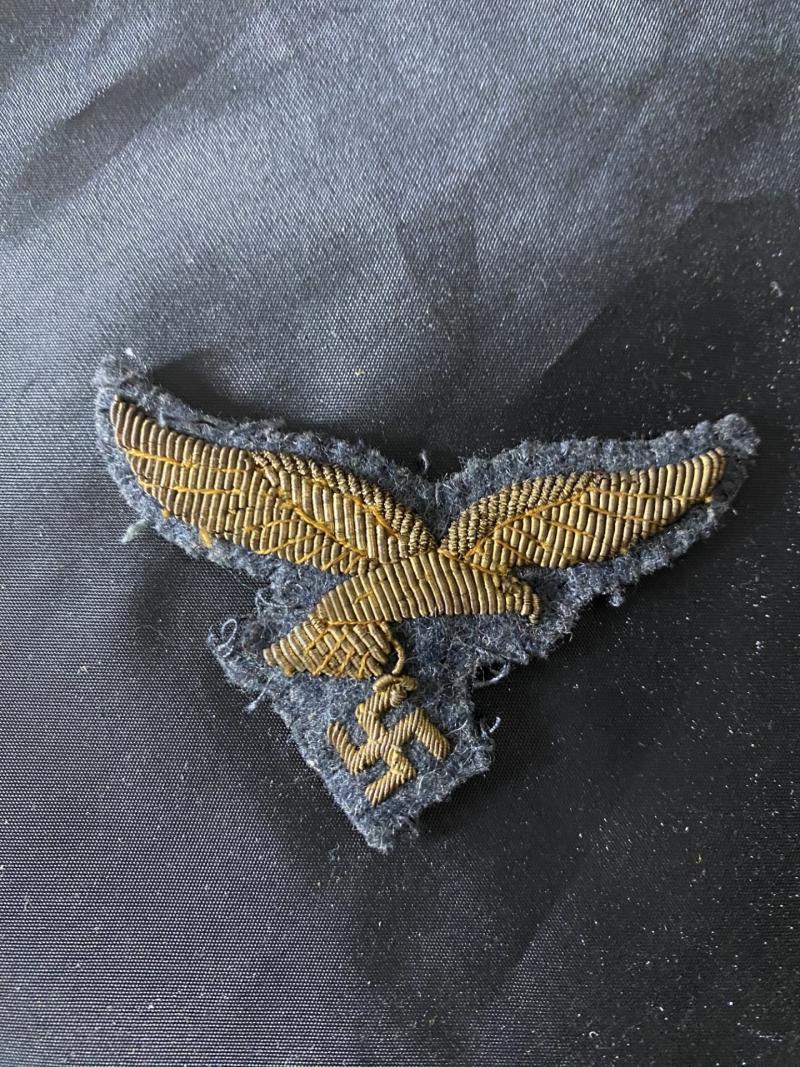 WW2 GERMAN LUFTEAFFE GENERAL'S GOLD BULLION BREAST EAGLE