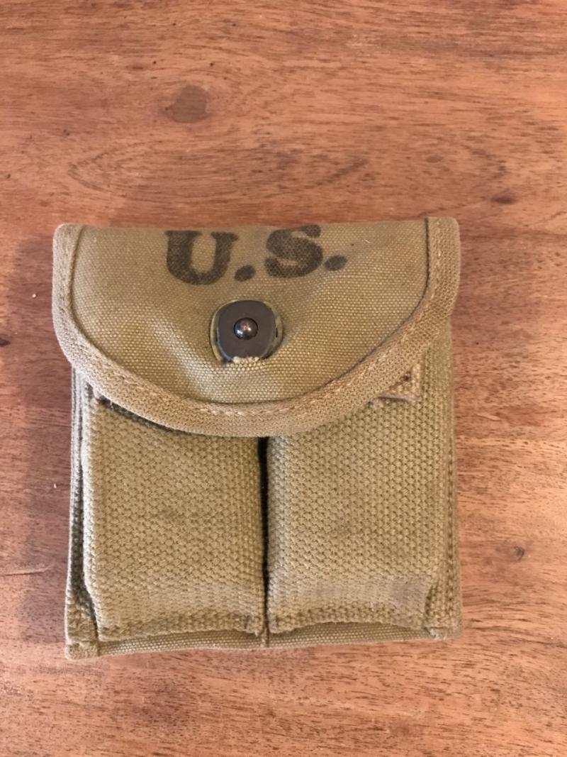 WW2 U.S. M1 CARBINE MAGAZINE POUCH WITH 2 X MAGAZINES