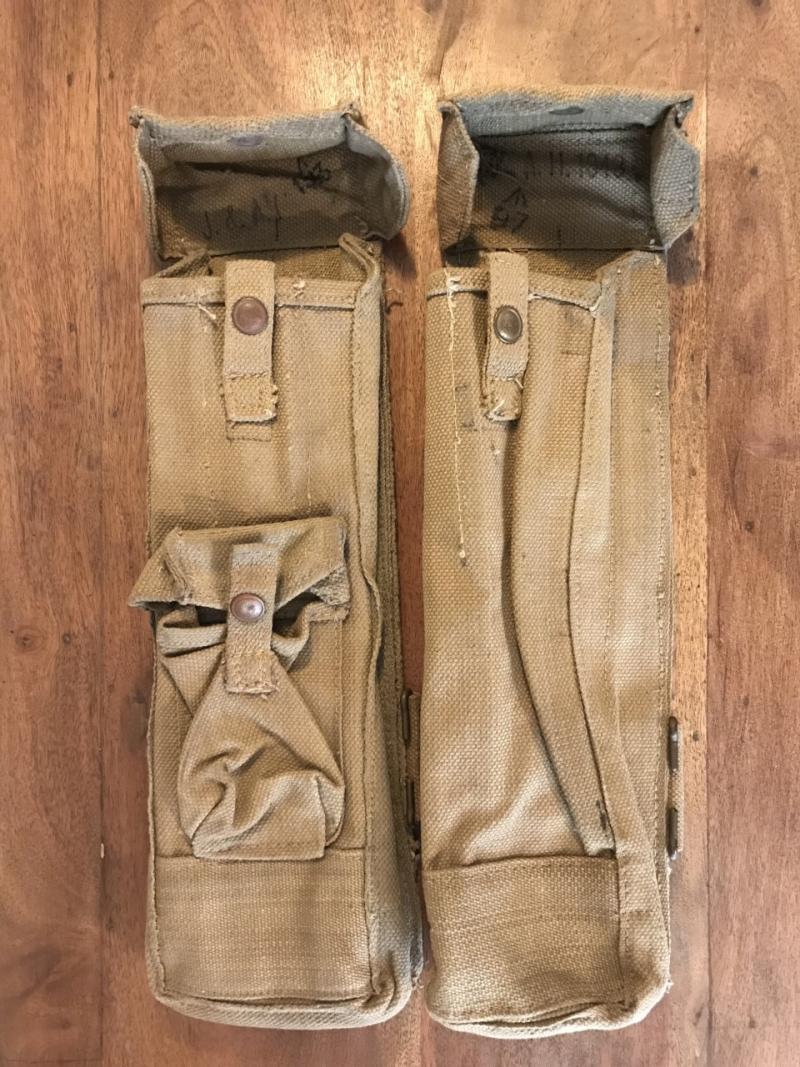 WW2 BRITISH LANCHESTER SMG POUCHES (PAIR)