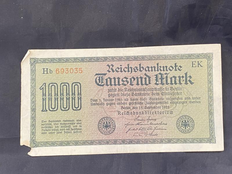 1000 MARK REICHSBANKNOTE