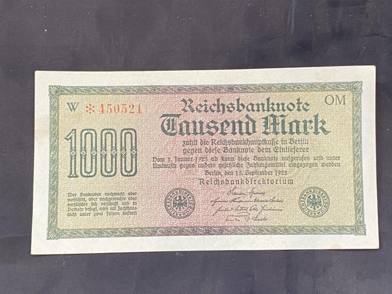 1000 MARK REICHSBANKNOTE