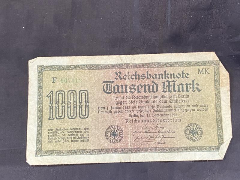 1000 MARK REICHSBANKNOTE