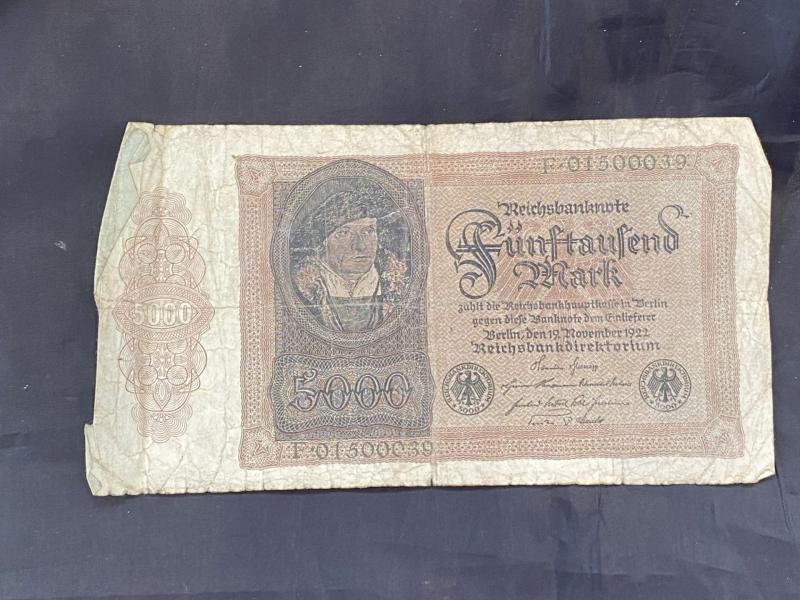 5000 MARK REICHSBANKNOTE