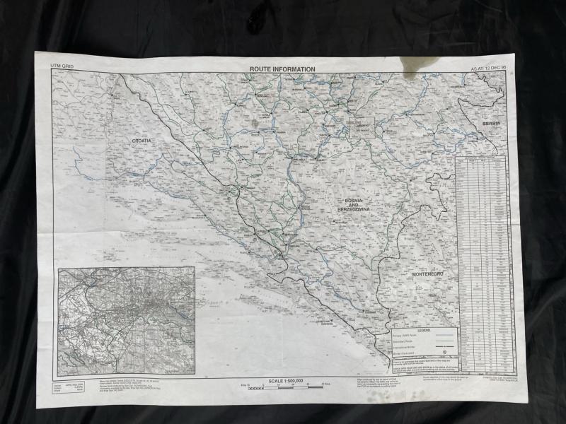 BRITISH MILITARY SARAJEVO ROUTE MAP