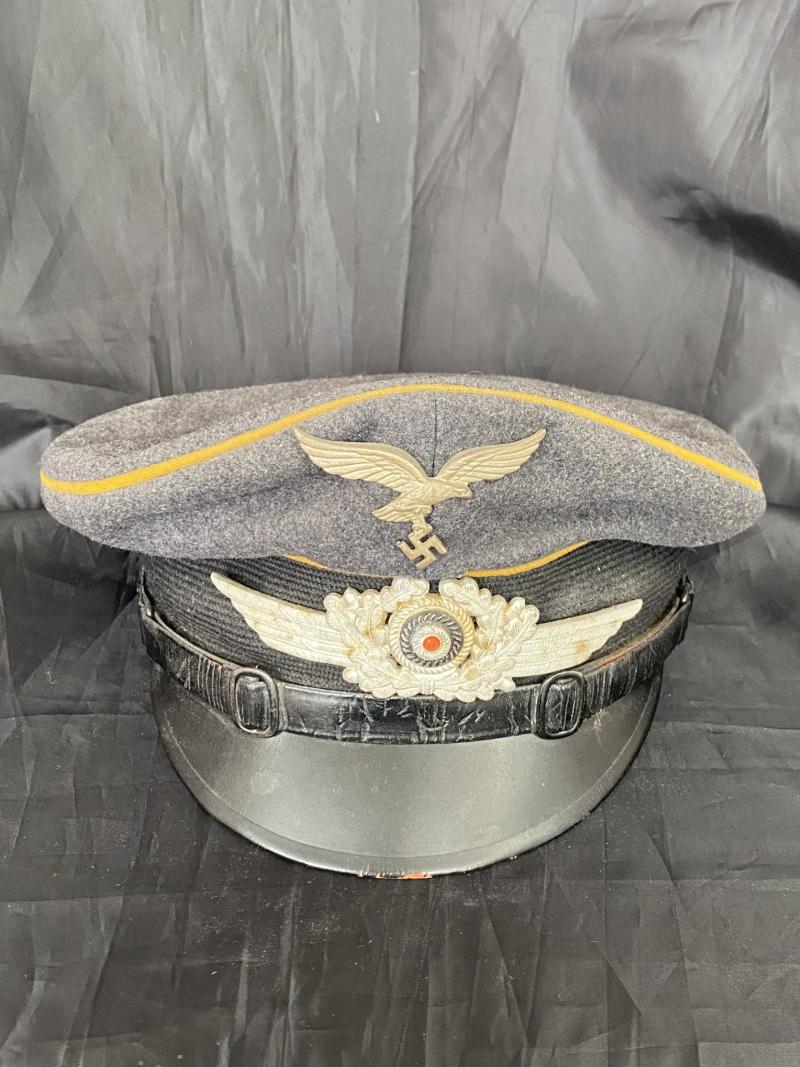 RARE WW2 GERMAN LUFTWAFFE NCO VISOR CAP