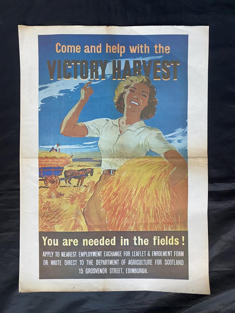 COME AND HELP WITH THE VICTORY HARVEST NEWSPAPER POSTER