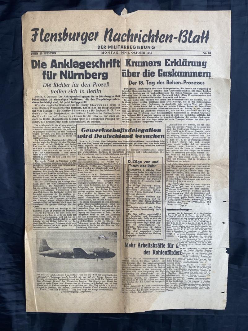 OCTOBER 1945 GERMAN NEWSPAPER