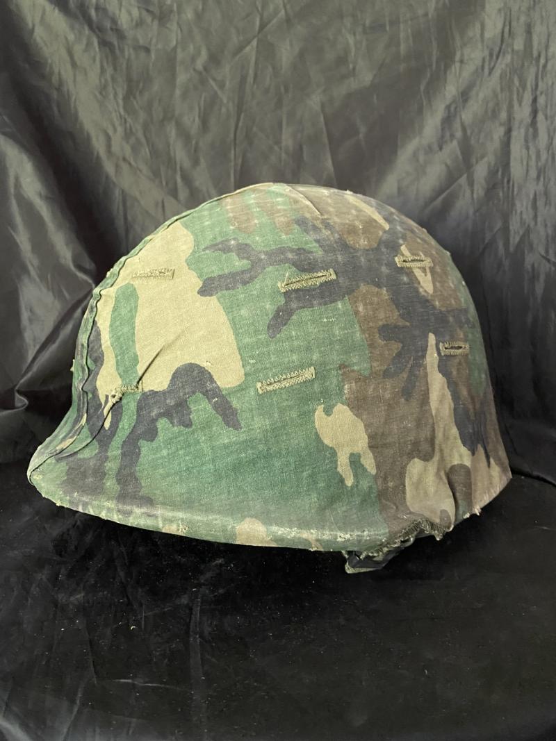 Chase Militaria | U.S ARMY M1 HELMET WITH WOODLAND CAMO COVER