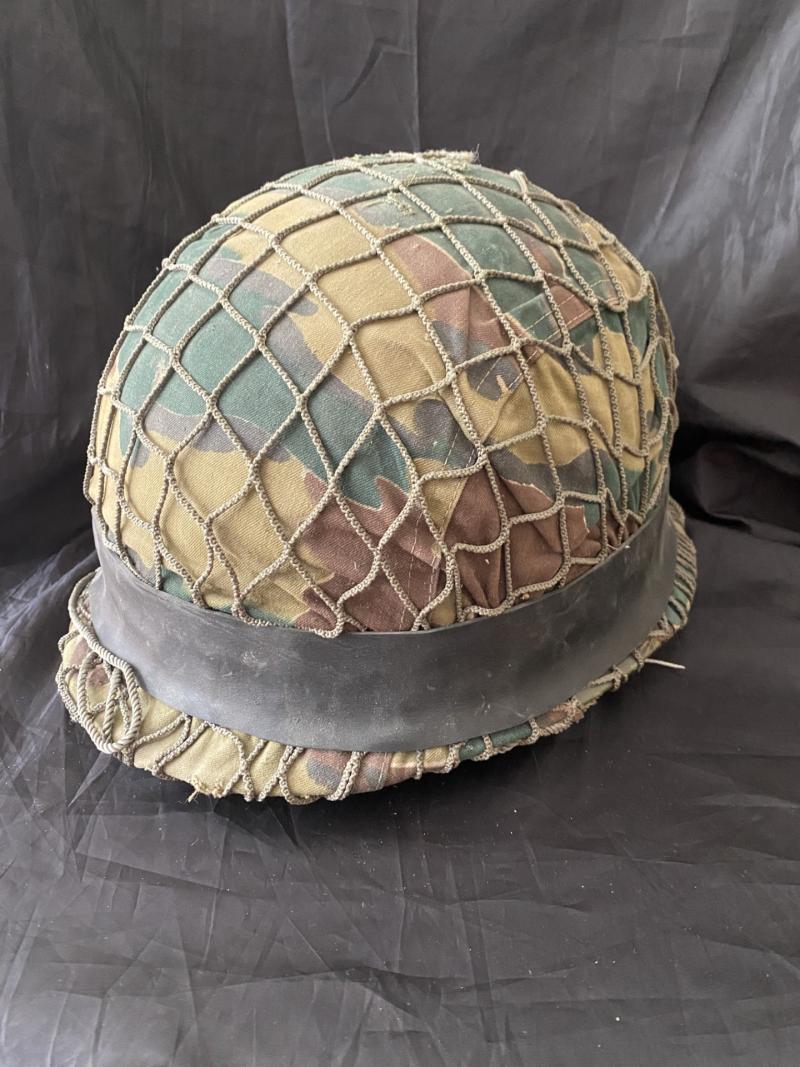 BELGIAN M1951 NATO HELMET WITH CAMO COVER