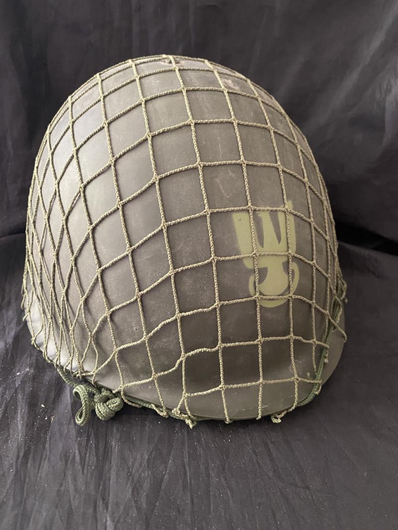 POLISH WZ.75 COMBAT HELMET WITH CAMO NETTING