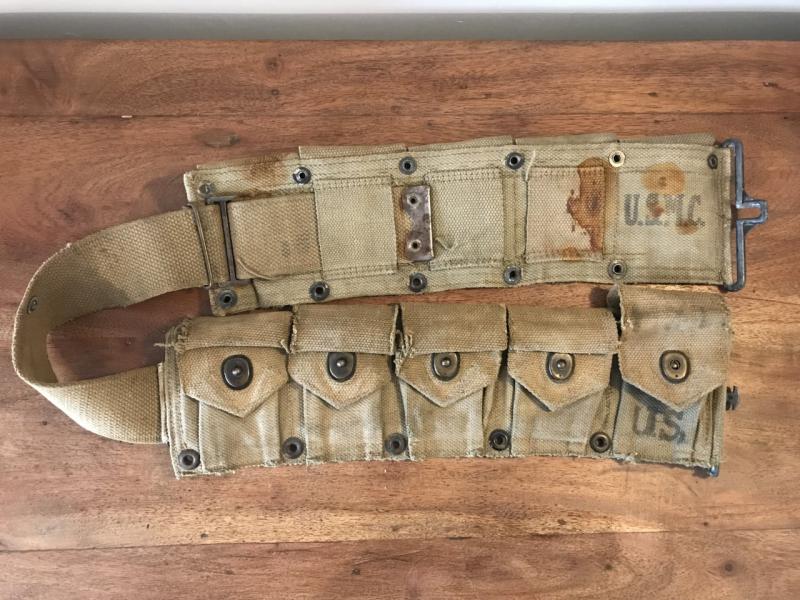 WW2 U.S. MARINE CORPS M1923 AMMUNITION BELT